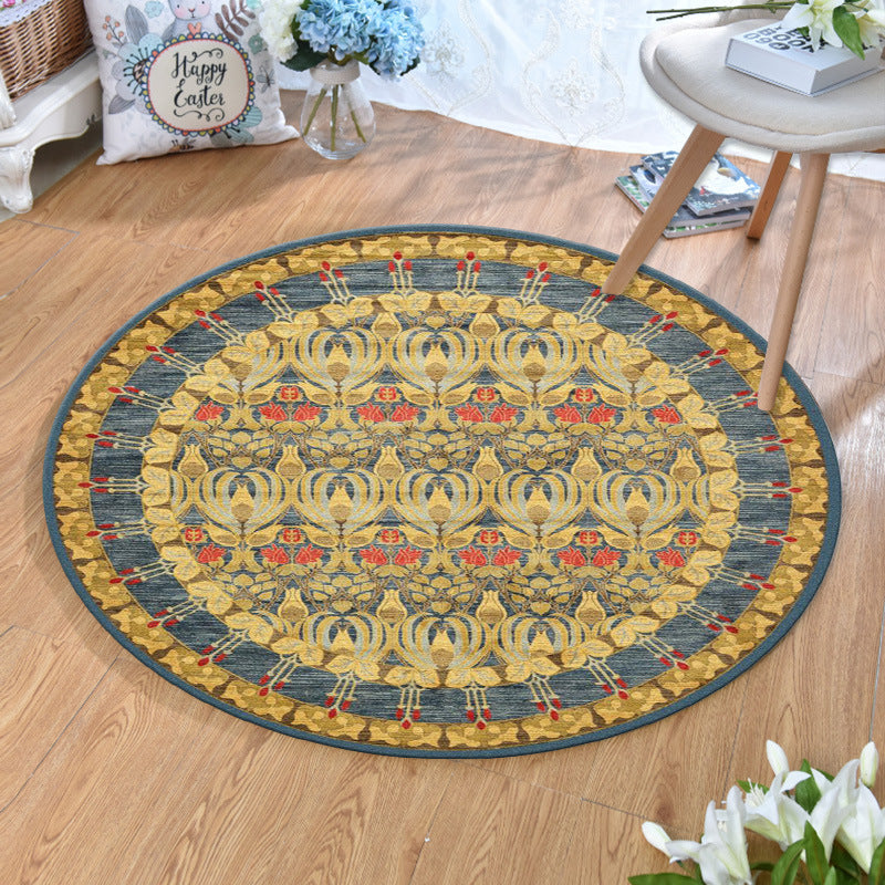BowLift | Ethnic Multicolor Print Carpet Polyester Persian Carpet Stain Resistant Machine Washable Non-Slip Carpet for the Living Room