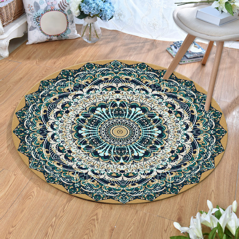 BowLift | Ethnic Multicolor Print Carpet Polyester Persian Carpet Stain Resistant Machine Washable Non-Slip Carpet for the Living Room