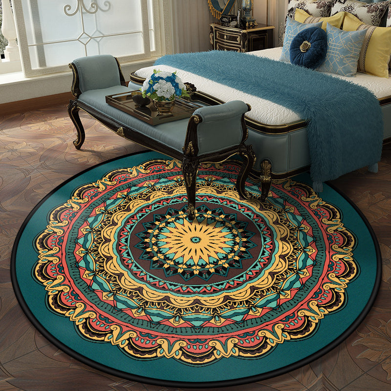 BowLift | European Moroccan Carpet Multicolor symmetrical pattern carpet non-slip pet-friendly machine washable carpet for the bedroom