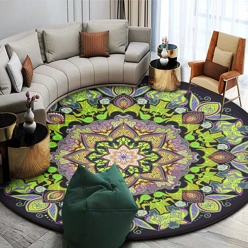 BowLift | Exotic Mandala EKRAN RUG Multicolor Persian Carpet Synthetic Washable Pet-Friendly Non-Slip Rug for Living Room