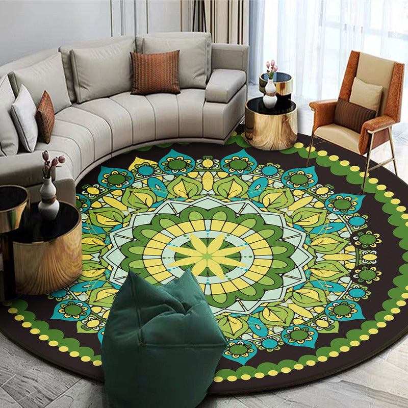 BowLift | Exotic Mandala EKRAN RUG Multicolor Persian Carpet Synthetic Washable Pet-Friendly Non-Slip Rug for Living Room