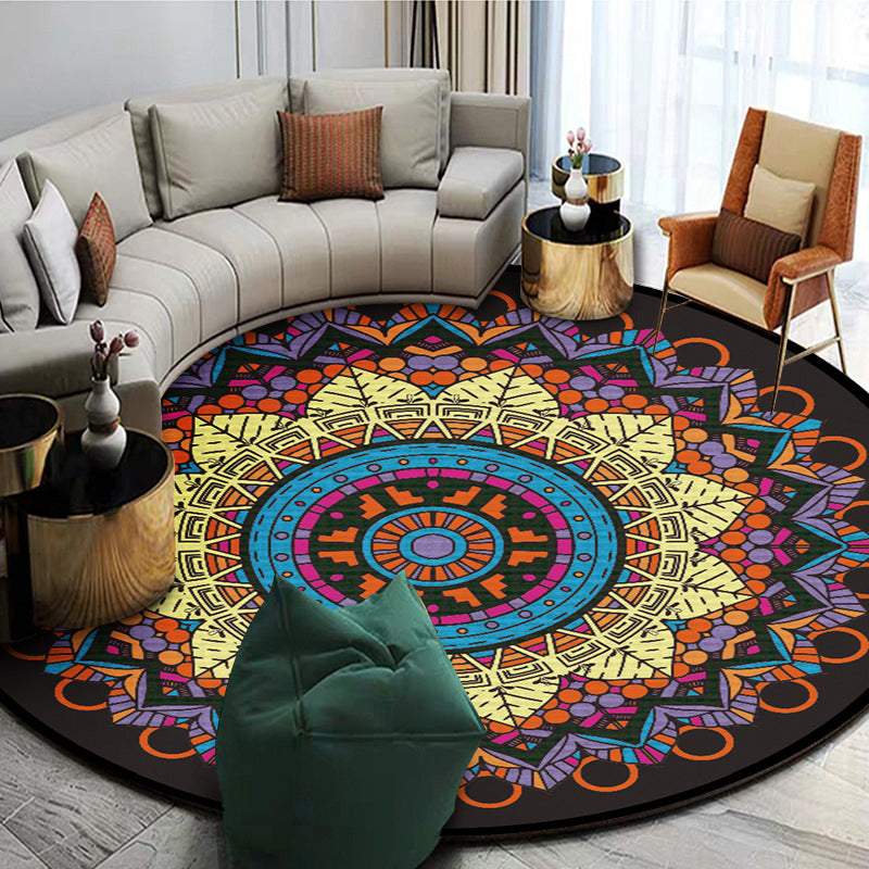BowLift | Exotic Mandala EKRAN RUG Multicolor Persian Carpet Synthetic Washable Pet-Friendly Non-Slip Rug for Living Room