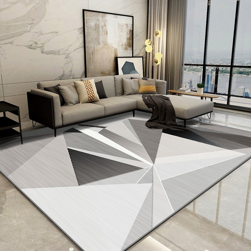 BowLift | Nice 3D Effect Triangle Rug Multicolor Contemporary Rug Polypropylene Machine Washable Pet Friendly Non-Slip Rug for Home