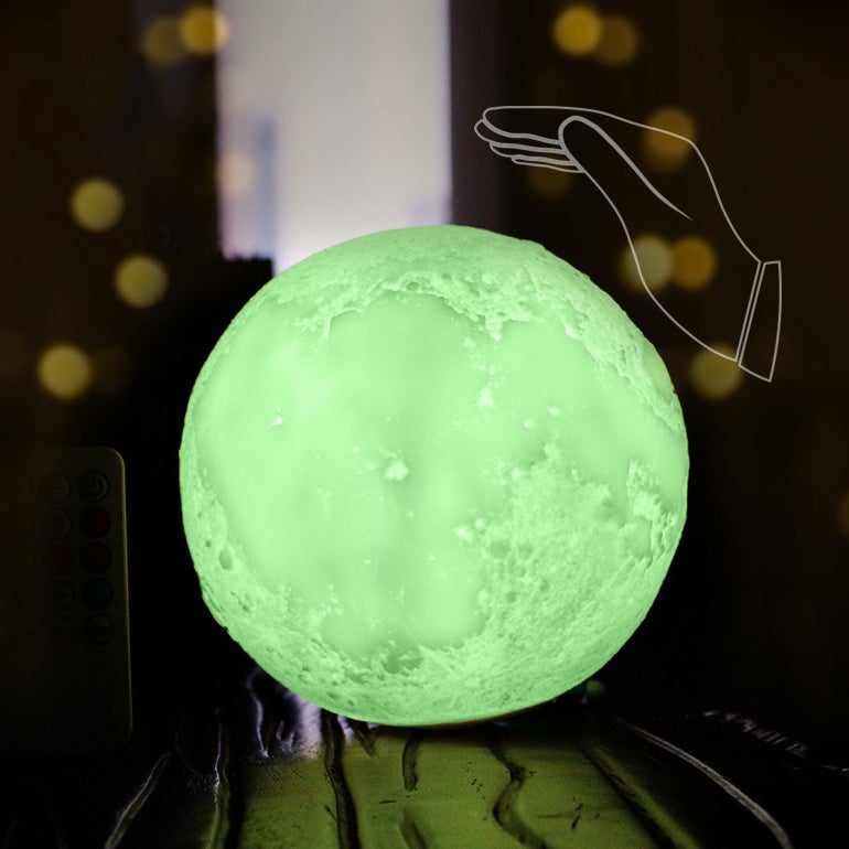 BowLift | Creative Mini Rechargeable 3D Printed Moon 1-Light LED Table Lamp