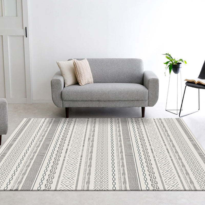 BowLift | Ethnically Geometric Printed Rug Multi Colors Cotton Blend Indoor Rug Pet Friendly Easy Care Area Rug for Living Room