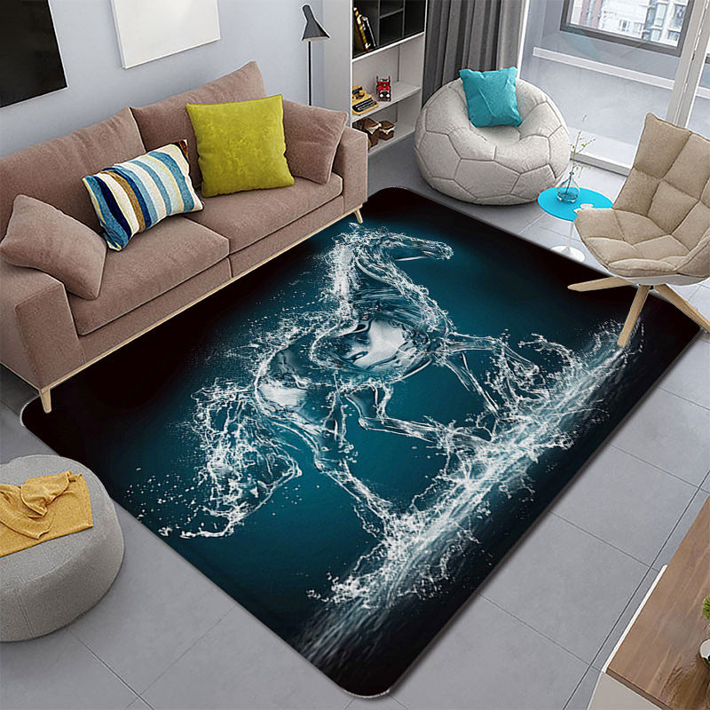 BowLift | Funky Living Room Rug Multicolor Cartoon 3D Print Rug Synthetic Non-Slip Backing Stain Resistant Rug
