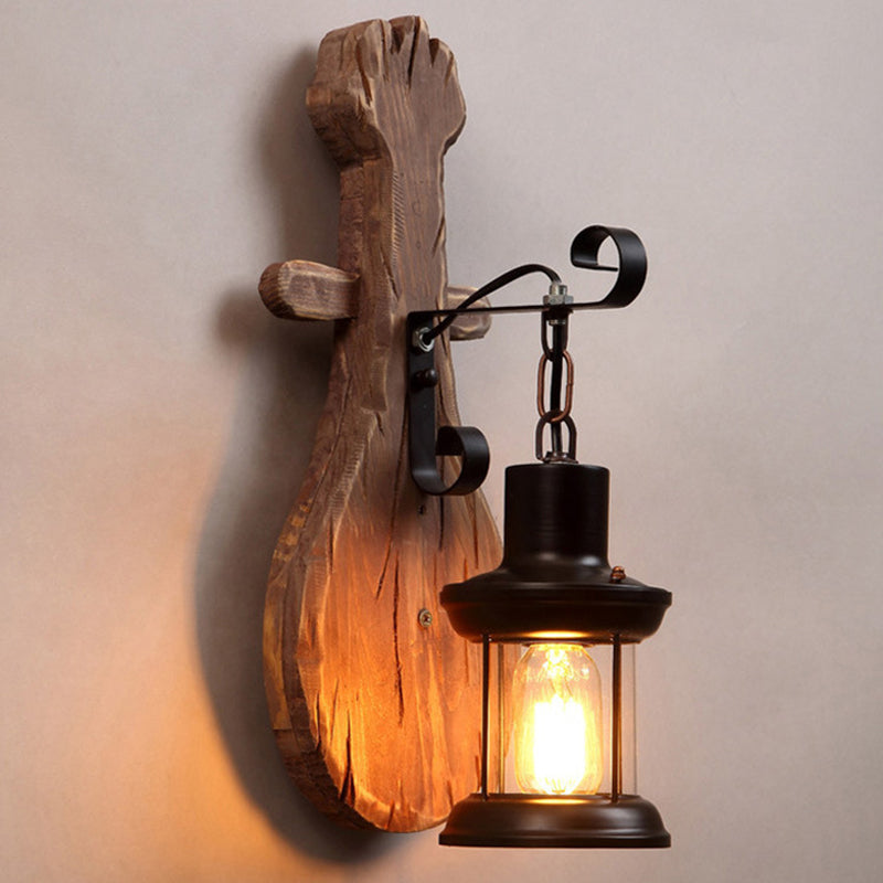BowLift | Layered Glass Wall Lamp Coast Single Lamp Restaurant Wall Lighting in Wood