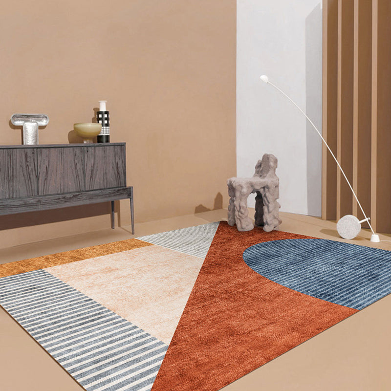 BowLift | Glam Abstract Print Rug Multicolor Cotton Blend Rug Pet Friendly Easy Care Indoor Rug for Living Room
