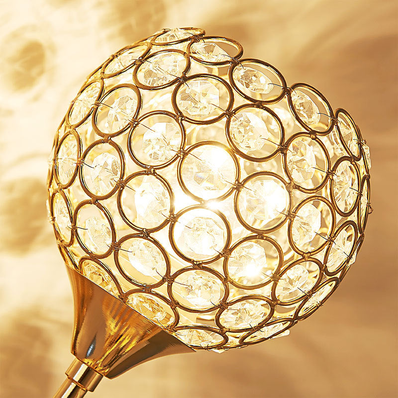 BowLift | 1 Bulb Corridor Wall Mounted Lighting Vintage Style Gold Wall Lamp with Global Clear Crystal Shade