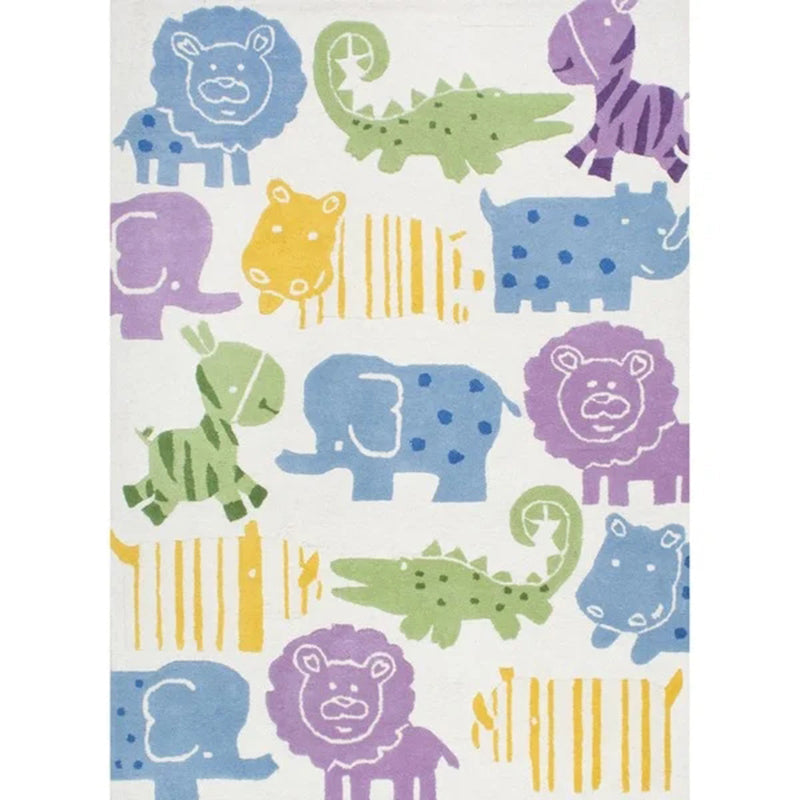 BowLift | Funky Kids Bedroom Rug Multicolor Cartoon Area Rug Polyester Pet-Friendly Machine Washable Rug