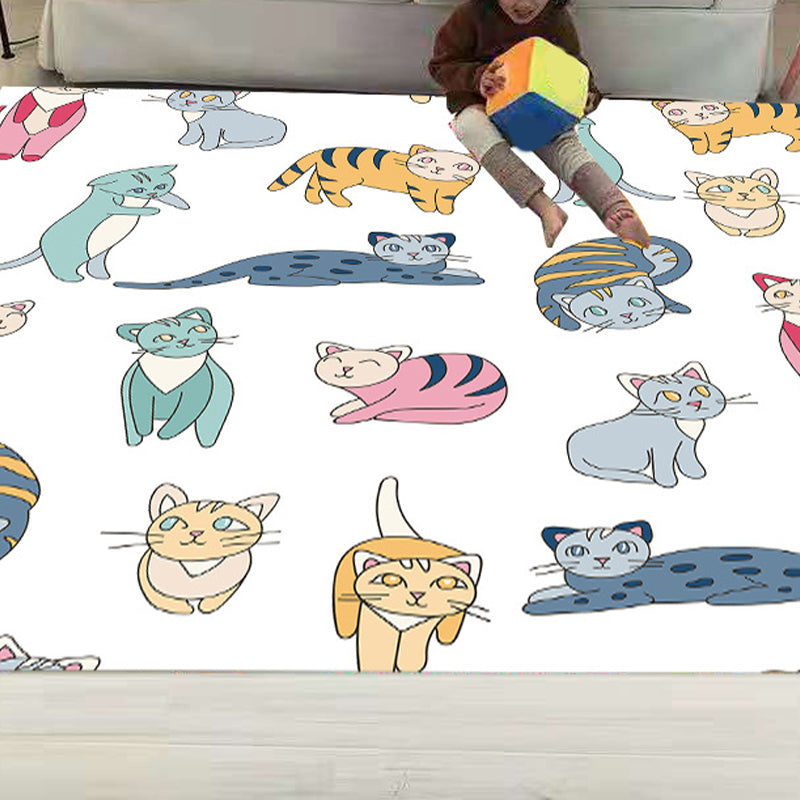 BowLift | Funny Children's Room Carpet Multicolored Cartoon Print Carpet Synthetic Non-Slip Back Easy Care Carpet