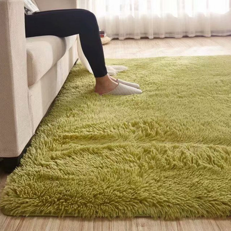 BowLift | Fluffy Plain Rug Multicolored Casual Carpet Synthetic Washable Pet Friendly Non-Slip Carpet for the Living Room