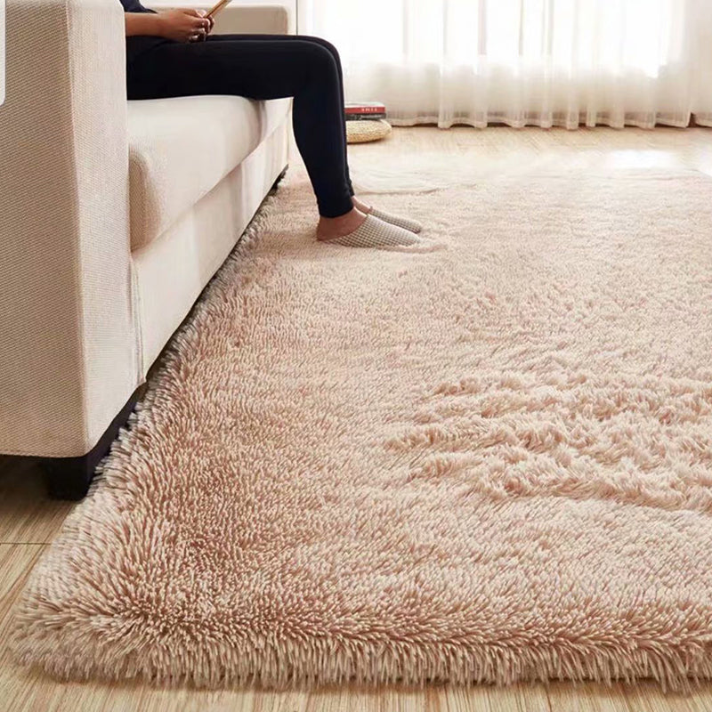 BowLift | Fluffy Plain Rug Multicolored Casual Carpet Synthetic Washable Pet Friendly Non-Slip Carpet for the Living Room