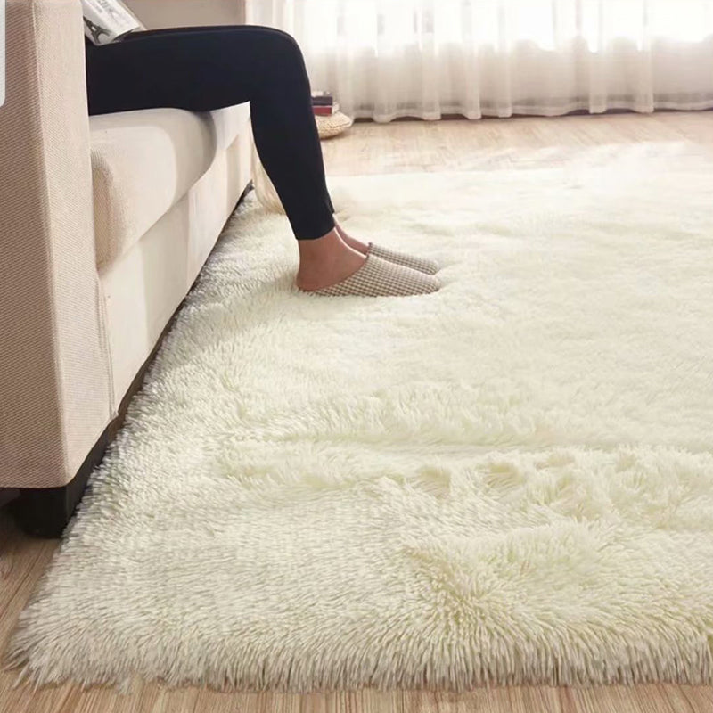 BowLift | Fluffy Plain Rug Multicolored Casual Carpet Synthetic Washable Pet Friendly Non-Slip Carpet for the Living Room