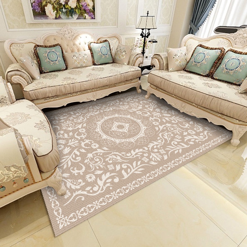 BowLift | Multicolor Shabby Chic Rug Polyester Floral Printed Area Rug Non-Slip Back Washable Rug for Living Room