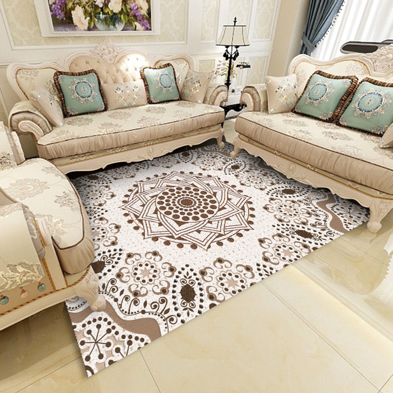 BowLift | Multicolor Shabby Chic Rug Polyester Floral Printed Area Rug Non-Slip Back Washable Rug for Living Room