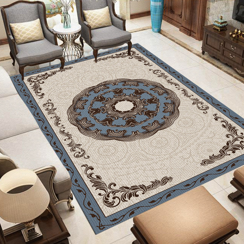 BowLift | Multicolor Shabby Chic Rug Polyester Floral Printed Area Rug Non-Slip Back Washable Rug for Living Room
