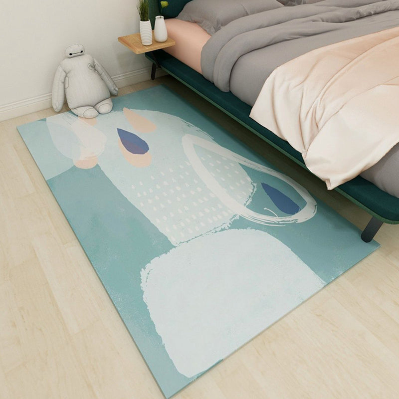 BowLift | Nordic bedroom carpet multicolored color block indoor carpet cotton blend easy maintenance washable rug