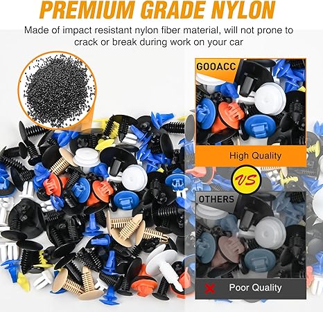 BowLift | Car Retainer Clip Set | 725 PCS + Removal Tool | Universal Nylon Fasteners Kit