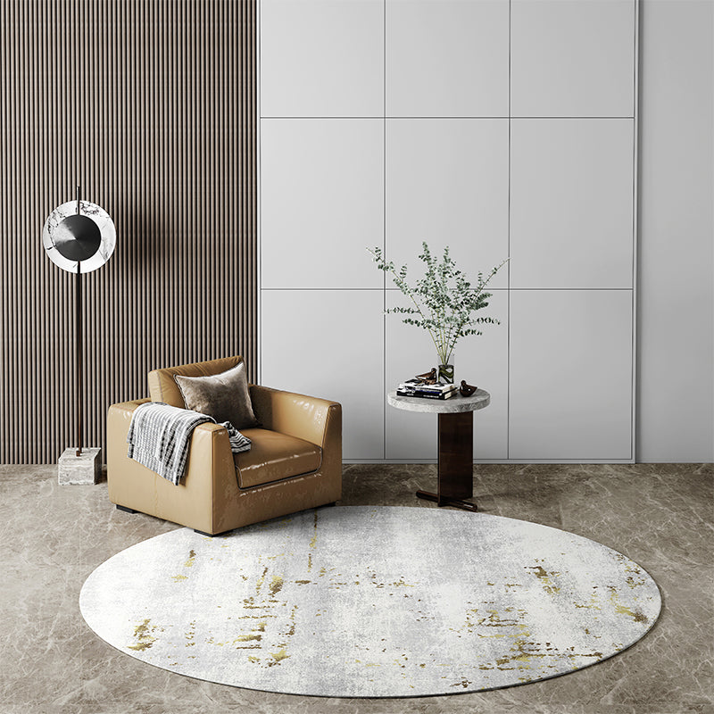 BowLift | Industrial Living Room Rug Multi Color Abstract Printed Indoor Carpet Polyester Non-Slip Back Easy Care Area Rug