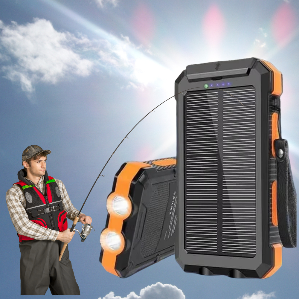 BowLift | Fishing Power Bank 50000 mah Waterproof Solar Charger | Fishing Battery Pack with USB-C Fast Charging & LED Light