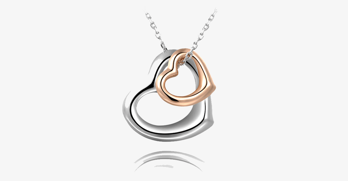 BowLift | Double Heart Gold-Silver Coating Pendant - Fashionable Lobster Clasp Gold-Plated Pendant for You