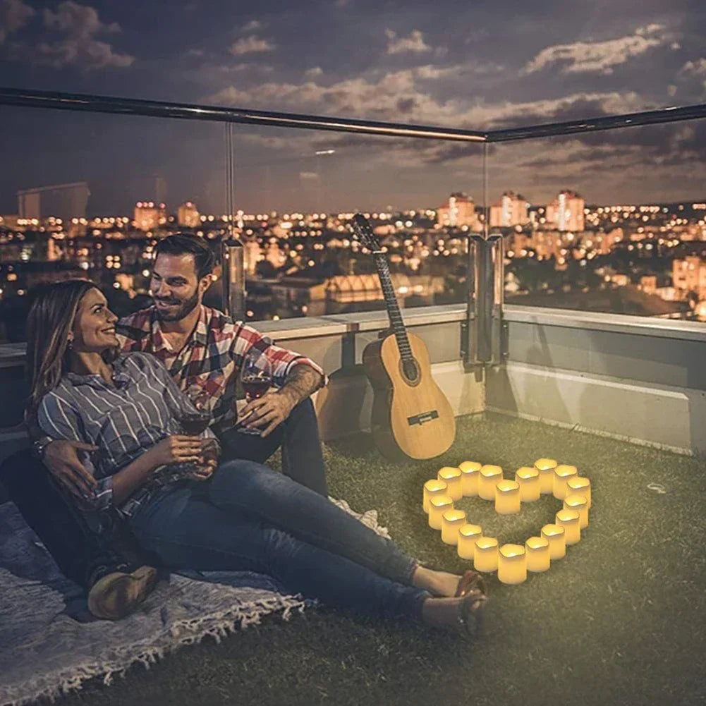 BowLift | 24 Piece Set LED Candles without Flame – Battery Operated, Realistic Flame Appearance, Safe and Decorative for Cozy Evenings