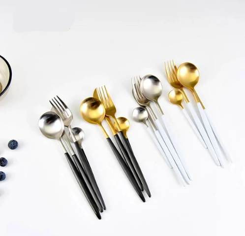 BowLift | 24-Piece Stainless Steel Gold-Silver Luxury Cutlery - RoyalGlow