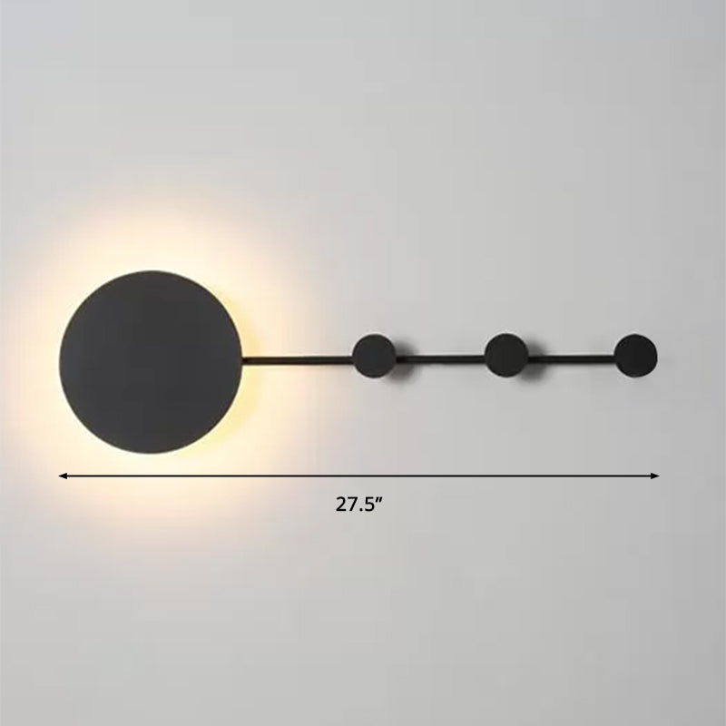 BowLift | 27.5"/39" Width Black/White Round LED Wall Lamp Simplicity LED Acrylic Wall Light in Warm/White Light with Hangers