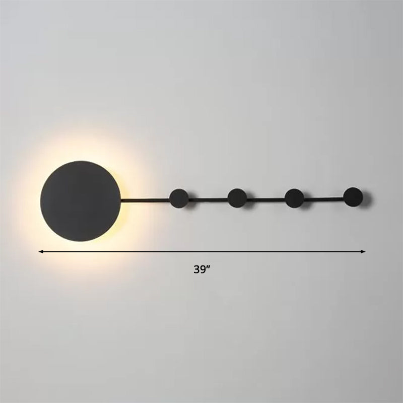 BowLift | 27.5"/39" Width Black/White Round LED Wall Lamp Simplicity LED Acrylic Wall Light in Warm/White Light with Hangers