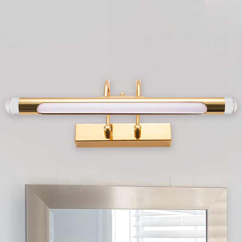 BowLift | 16"/21" Width Cylindrical Vanity Light Fixture Modernism Style Metallic LED Indoor Wall Lamp in Gold, Warm/White Lighting