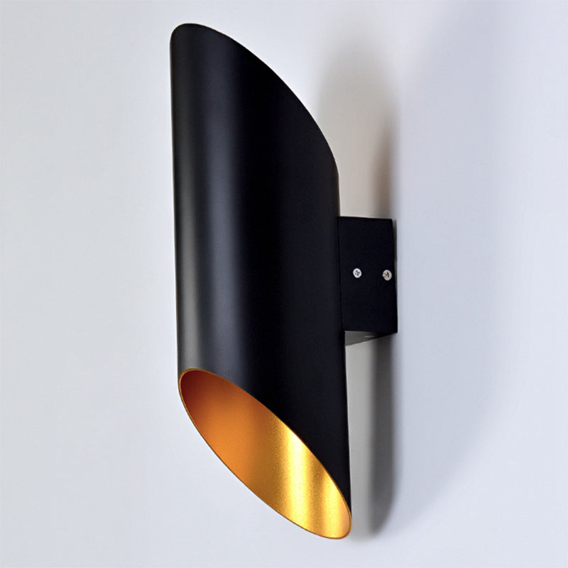 BowLift | 2 Light Stair Wall Lamp with Tube Metal Shade Black Wall Mounted Lamp