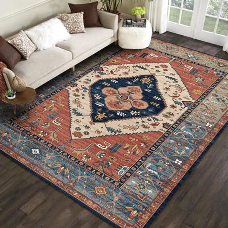 BowLift | Multicolored Novelty Rug Cotton Blend Plaid Pattern Area Rug Non-Slip Pet Friendly Carpet for the Living Room
