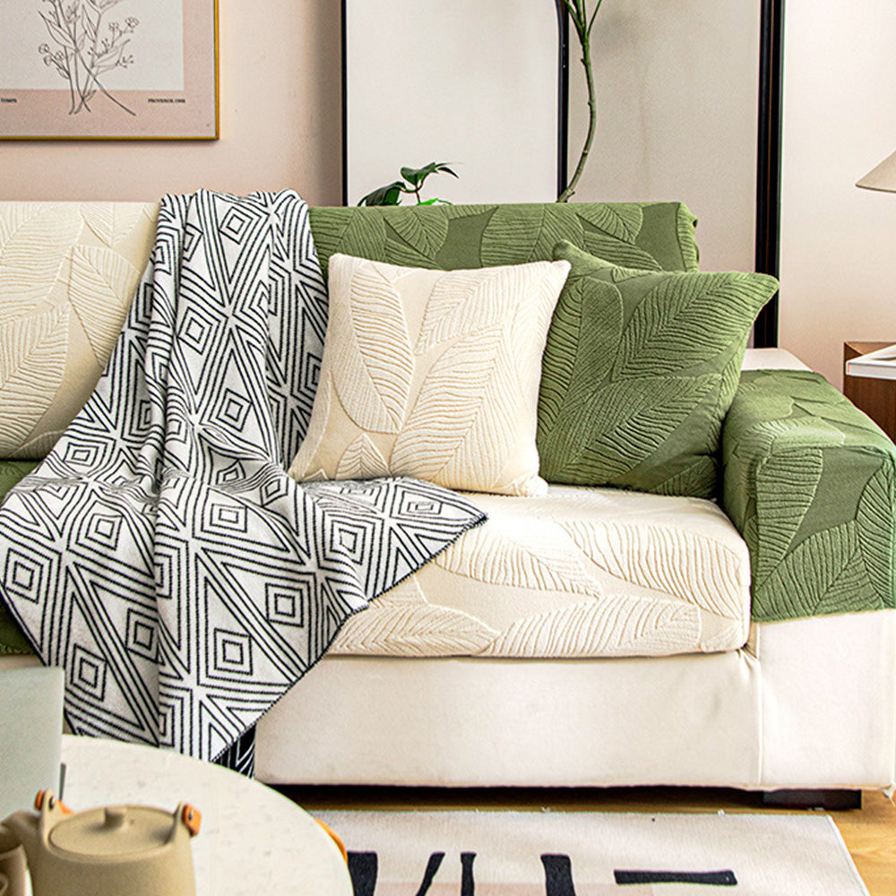 BowLift | Waterproof Sofa Cover with Tropical Leaf Pattern – Elastic and Scratch Resistant – Full Protection for Sofas