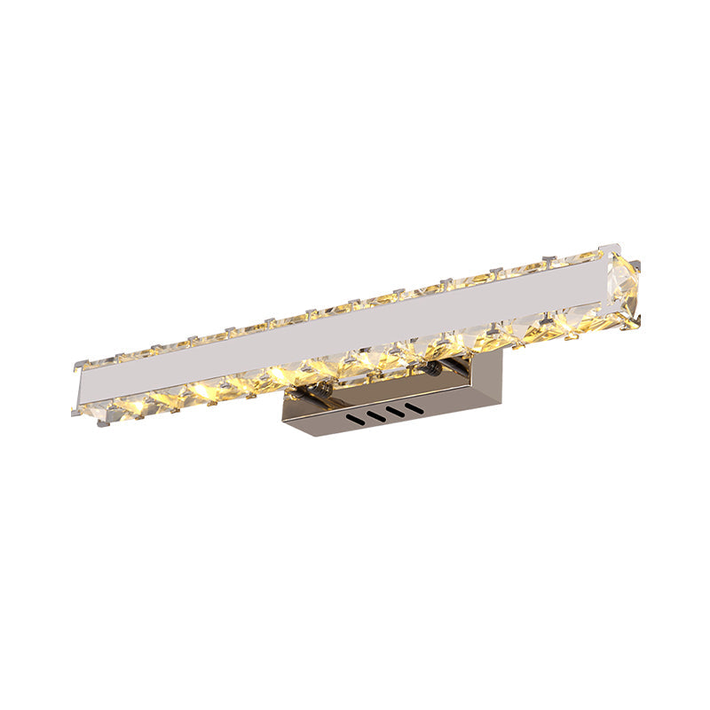 BowLift | 11.5"/16.5" Width Rectangular Vanity Mirror Light Modern Style Clear Crystal LED White Wall Sconce for Bathroom