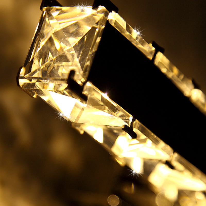 BowLift | 11.5"/16.5" Width Rectangular Vanity Mirror Light Modern Style Clear Crystal LED White Wall Sconce for Bathroom