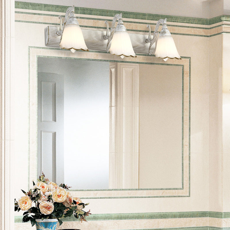 BowLift | Flower Bath Wall Light Classic Opal Glass 2/3/4 Lights Bronze/White Make-Up Lighting