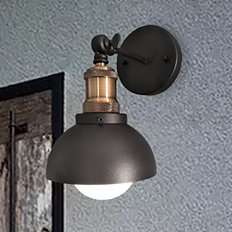 BowLift | Dome Restaurant Wall Light Metal 1 Light Modern Style Adjustable Wall Lamp in Black