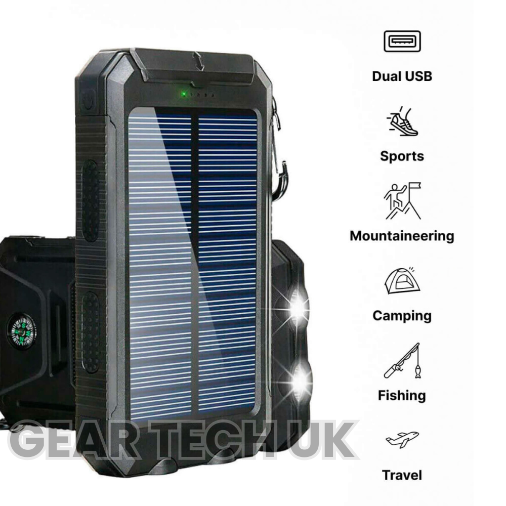 BowLift | Fishing Power Bank 50000 mah Waterproof Solar Charger | Fishing Battery Pack with USB-C Fast Charging & LED Light