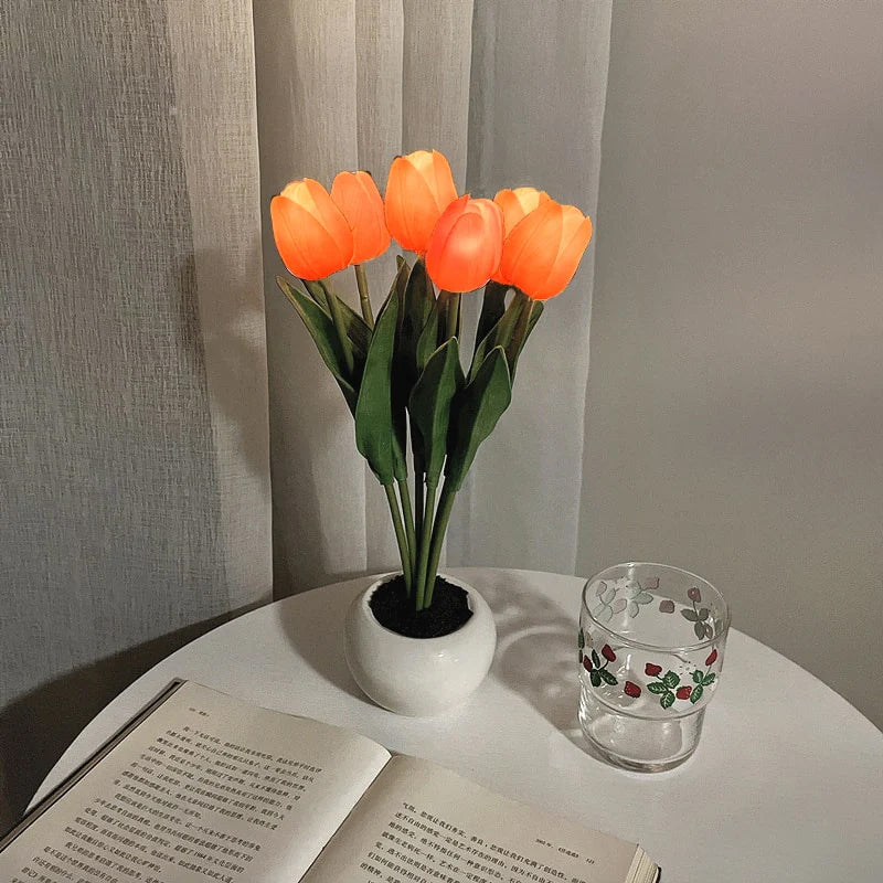 BowLift | LED Tulip Nightstand Lamp Flower Table Lamp