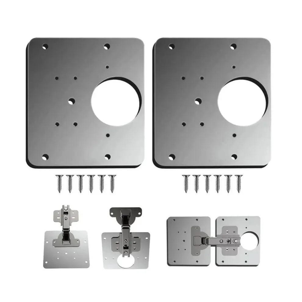 BowLift | 2+2 | Stainless Steel Repair Plate For Hinges & Cabinet Doors