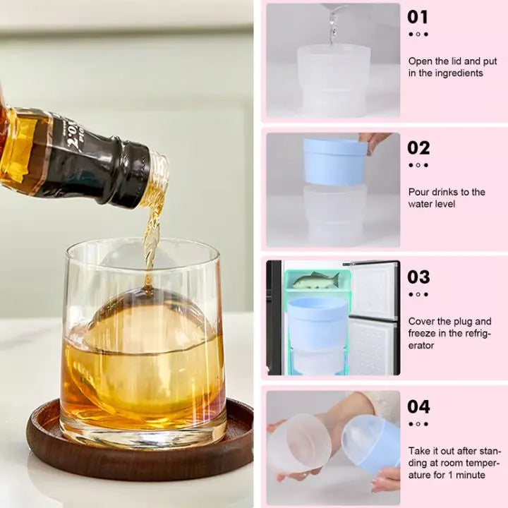 BowLift | 2+2 | Ice ball molds for cocktails – Slow melting & stackable