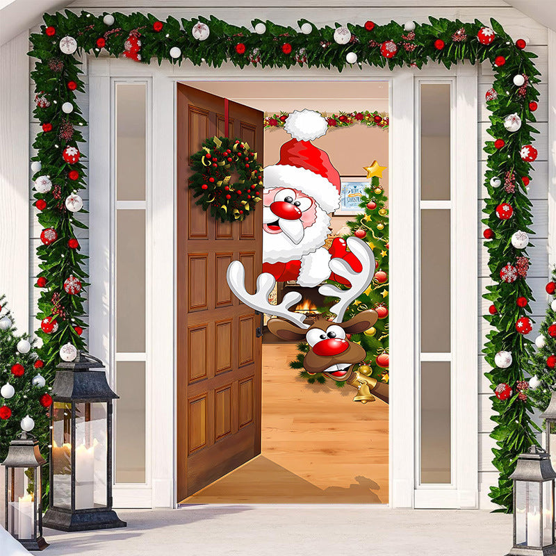 BowLift | Christmas Door Banner, Santa Claus Door Cover Holiday Decoration
