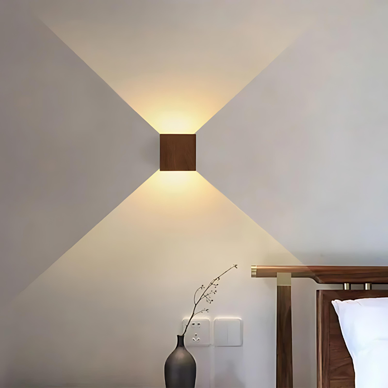 BowLift | NordiLume | Scandinavian square wooden wall lamp