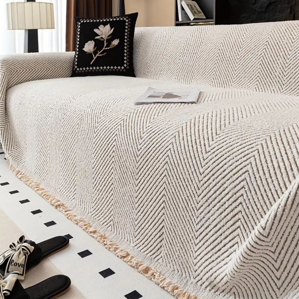 BowLift | Stripe Herringbone Sofa Cover