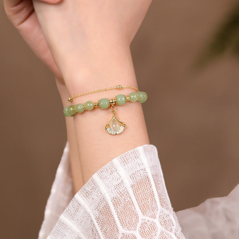 BowLift | Gold Plated Natural Jade Bracelet