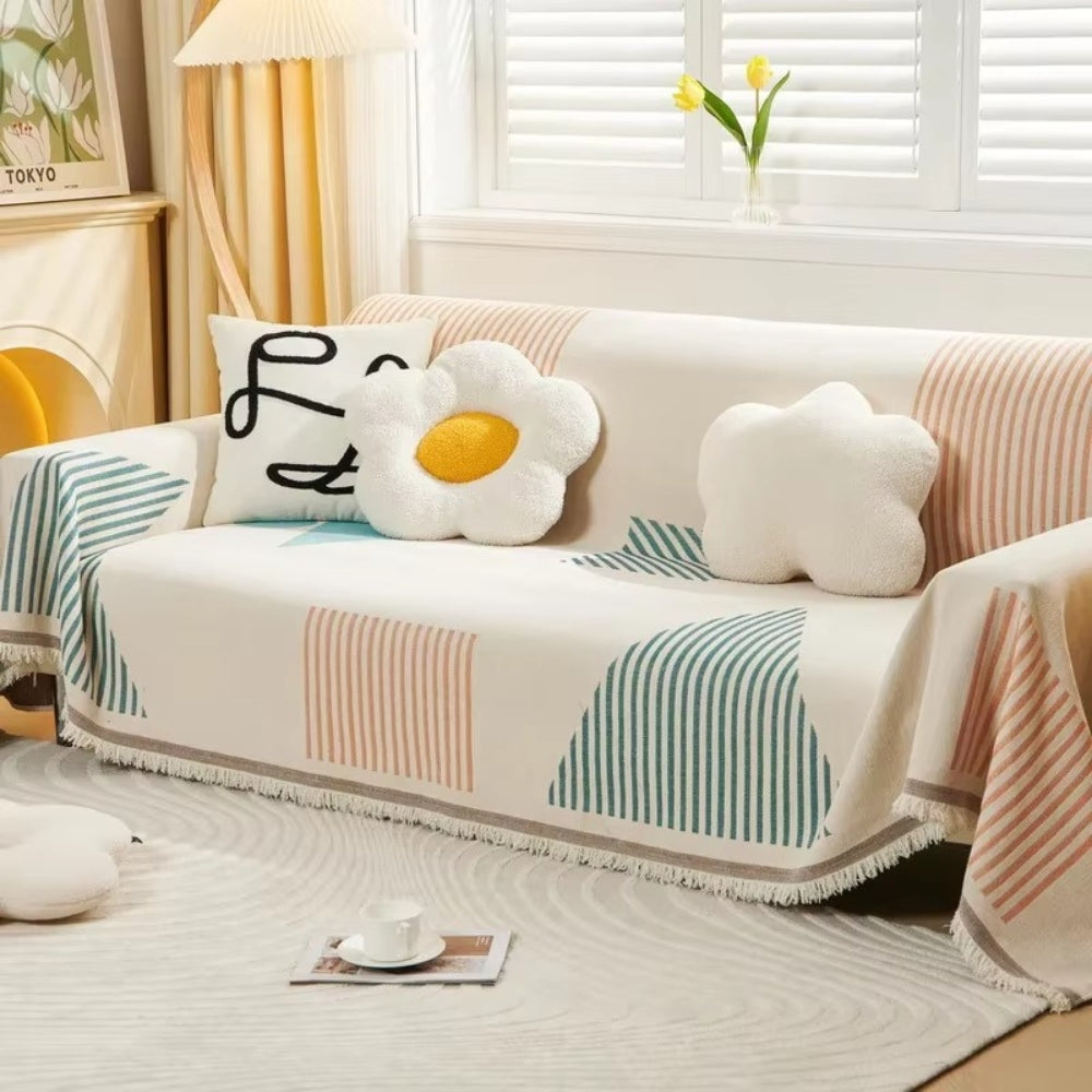 BowLift | Meringue Chenille Geometry Sofa Cover