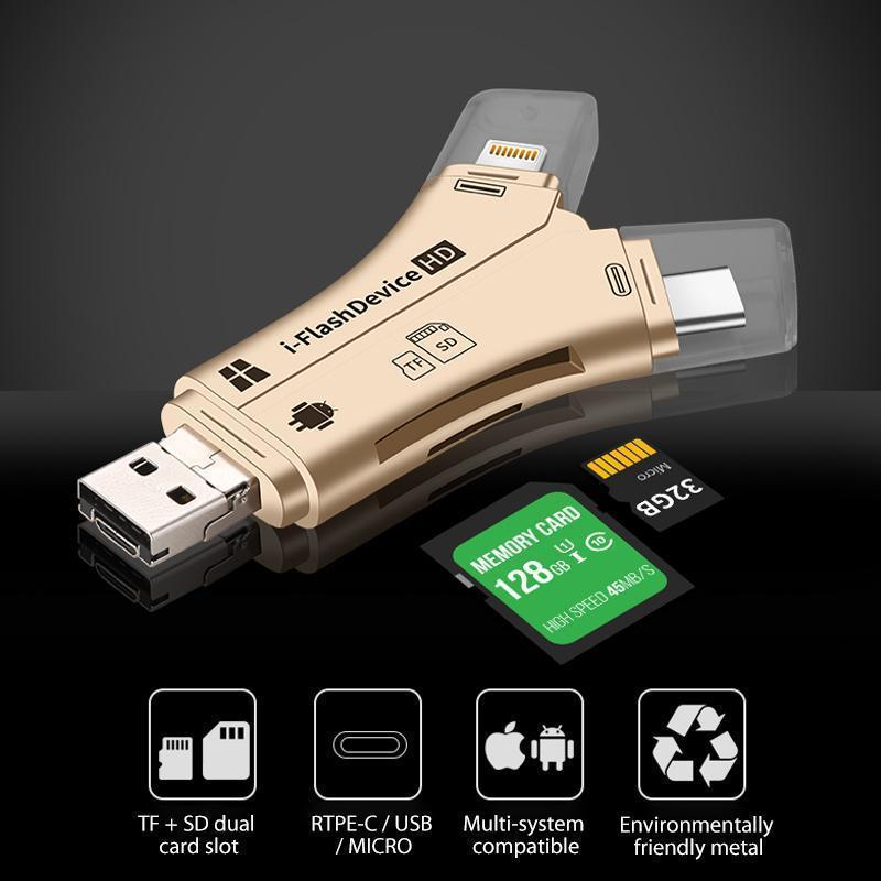 BowLift | 4-in-1 Portable Memory Card Reader For Phones