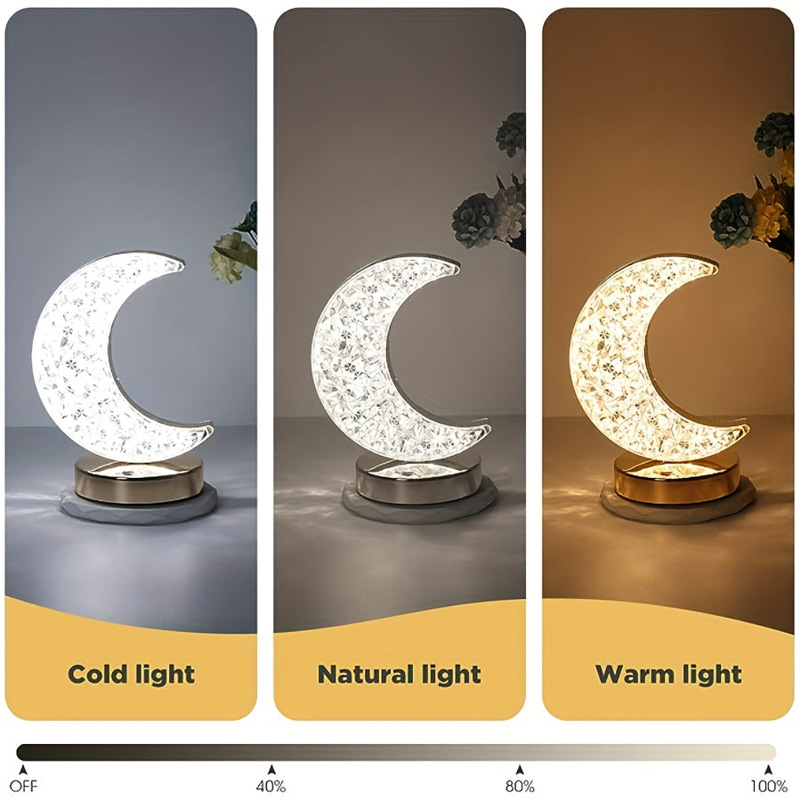 CrystalGlow Lamp - Dimmer Table Lamp with Touch Bowlift