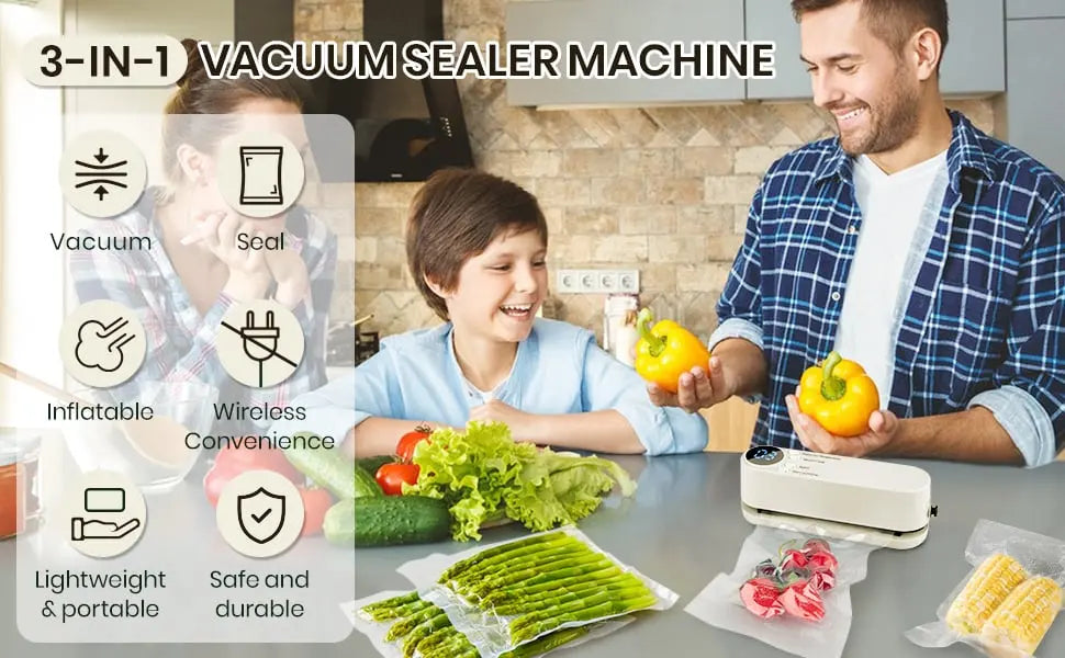 BowLift | 3-in-1 cordless mini vacuum sealer – keep food fresh & more